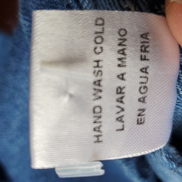 Denim by Ellison Denim blue jumper button front pockets size large - Picture 7 of 12